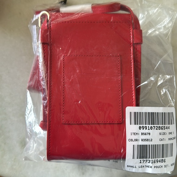 J. CREW Gracie Fine Red Leather Crossbody Phone Bag - Picture 3 of 3